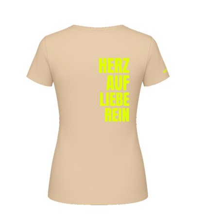 Damen T-Shirt - Herz auf Liebe rein