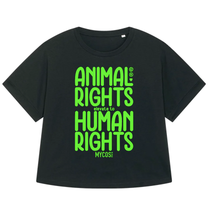 Vegan Damen T-Shirt Oversized Animal Rights (Einzelstück)