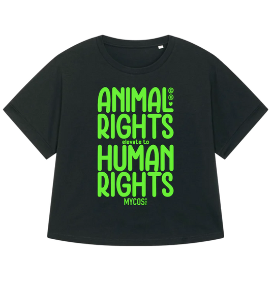 Vegan Damen T-Shirt Oversized Animal Rights (Einzelstück)